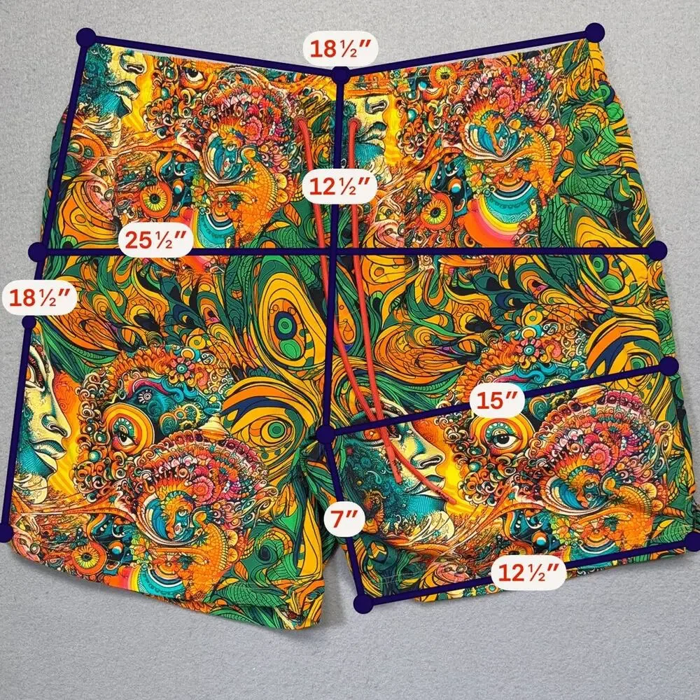 The AGTAWH Delic Print Swim Shorts Multi, XL $75